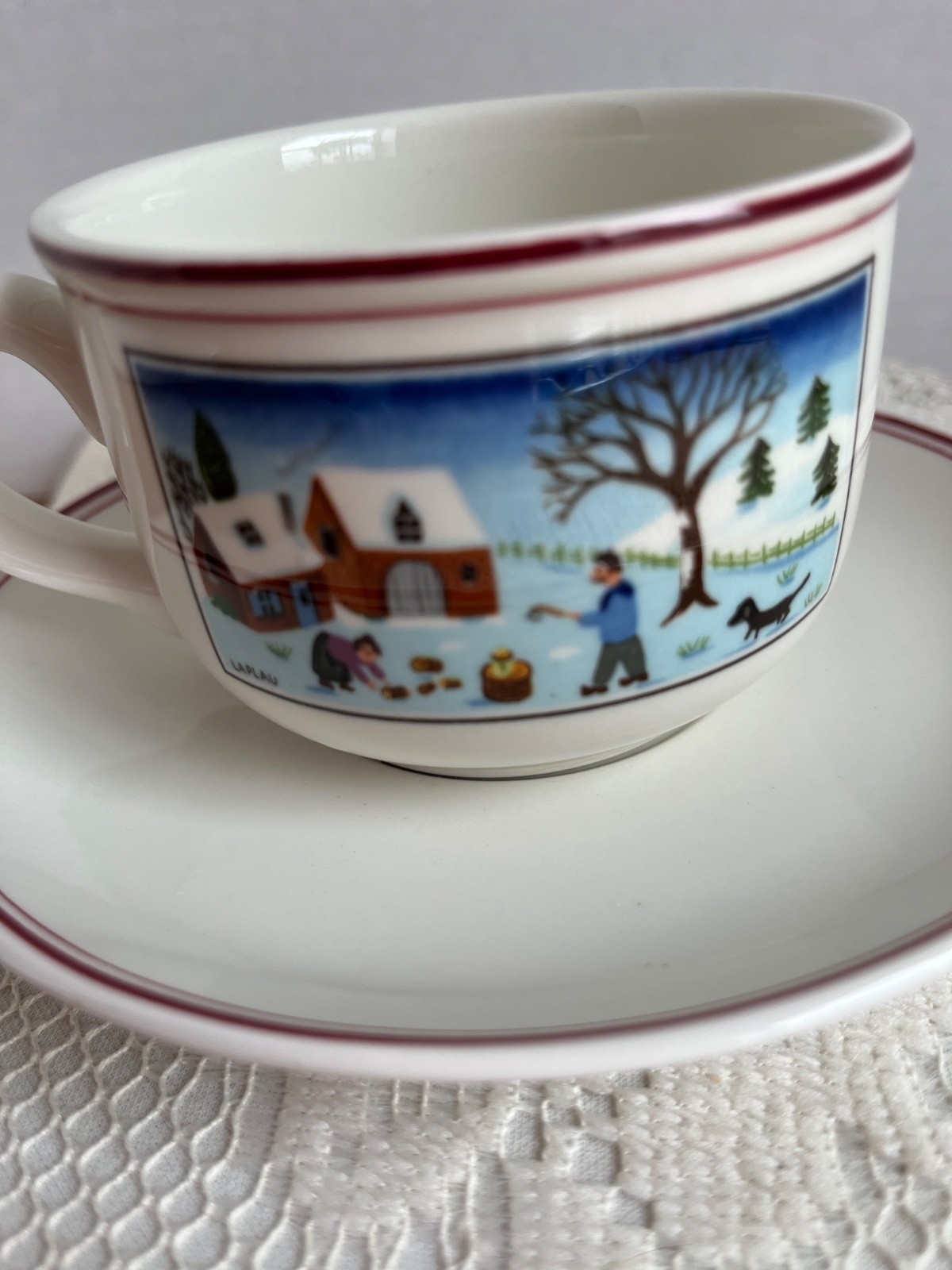 Villeroy Boch Naif Christmas Cup Saucer Gerald Laplau Luxembourg