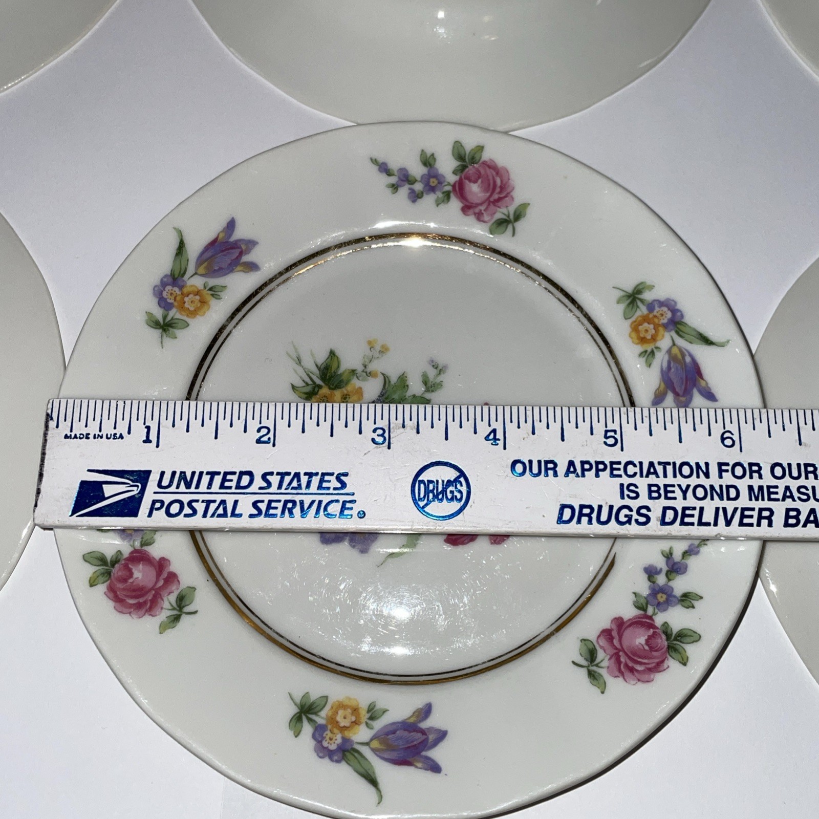 Raynaud Limoges Dresden Floral Style 6 bread dessert Plates 6 1/4” Gimbel bros.