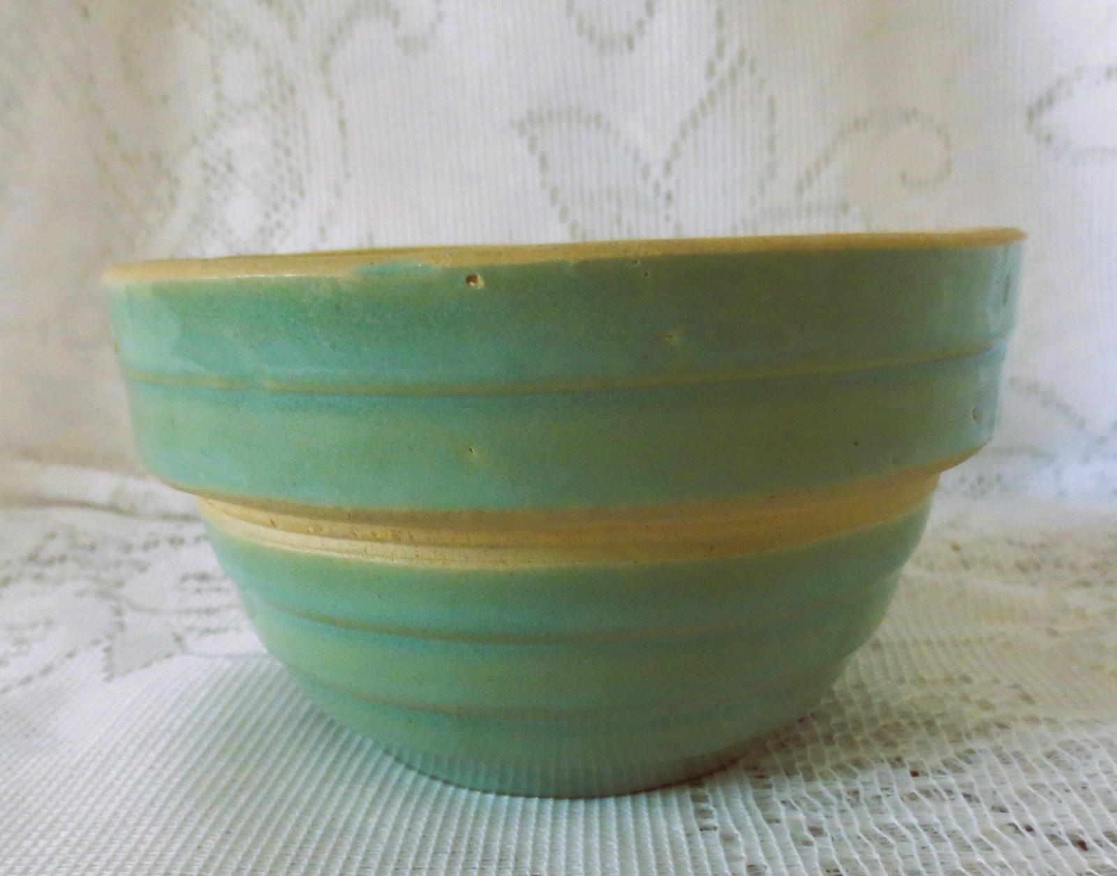5″x3″ BOWL Ceramic Pottery MUTED GREEN Vintage Brooklyn New York Studio 5IN USA