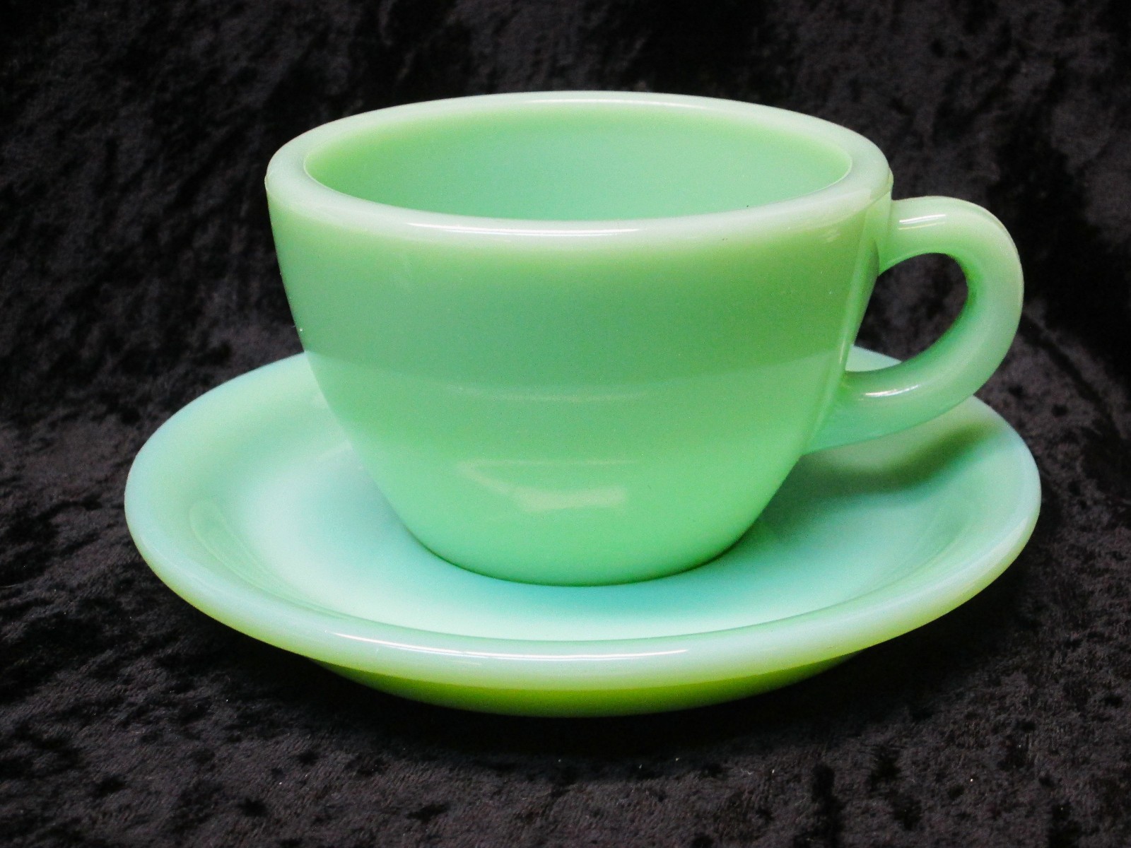 Fire-King Jade-ite Restaurant Ware #G319 Cup & #G295-6″ Saucer Mint NOS