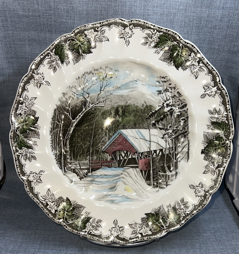 Johnson Brothers FRIENDLY VILLAGE Dinner Plate The Covered Bridge