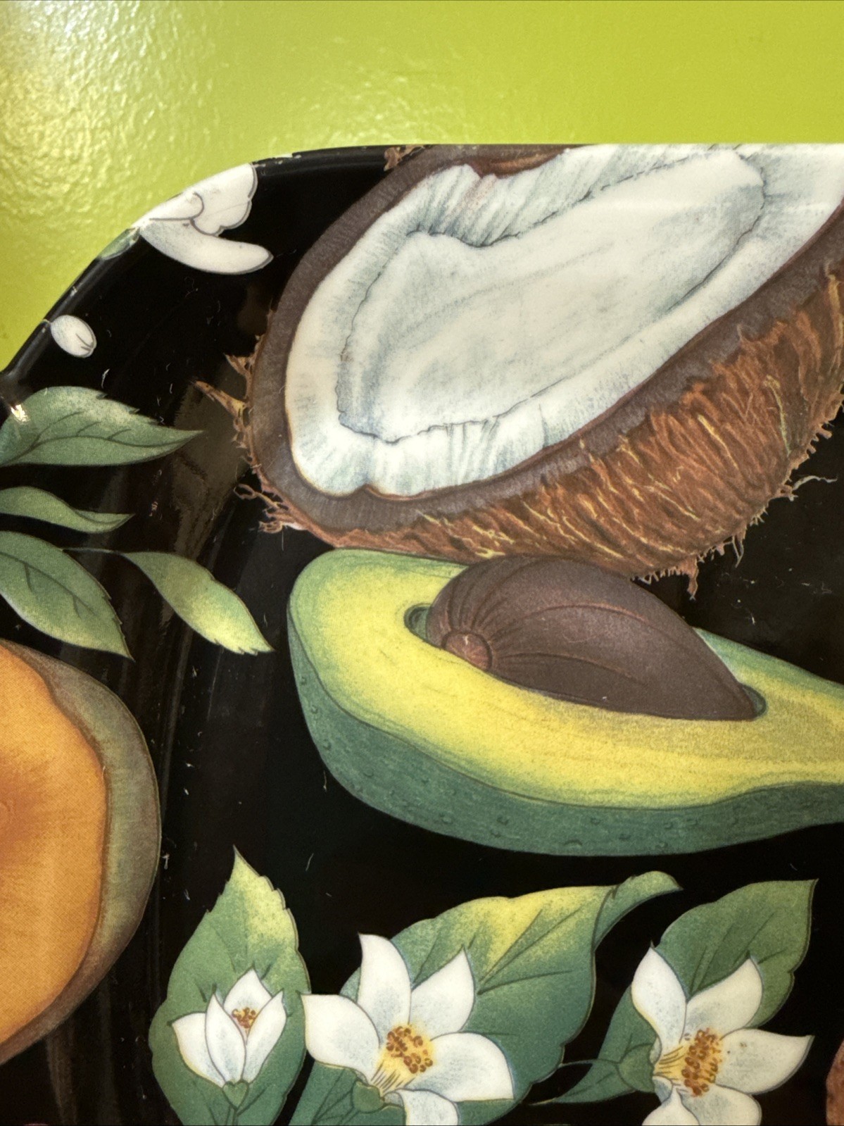 Rare Vintage Philippe Deshoulieres Limoges Tropical Fruits Porcelain Tray 16”