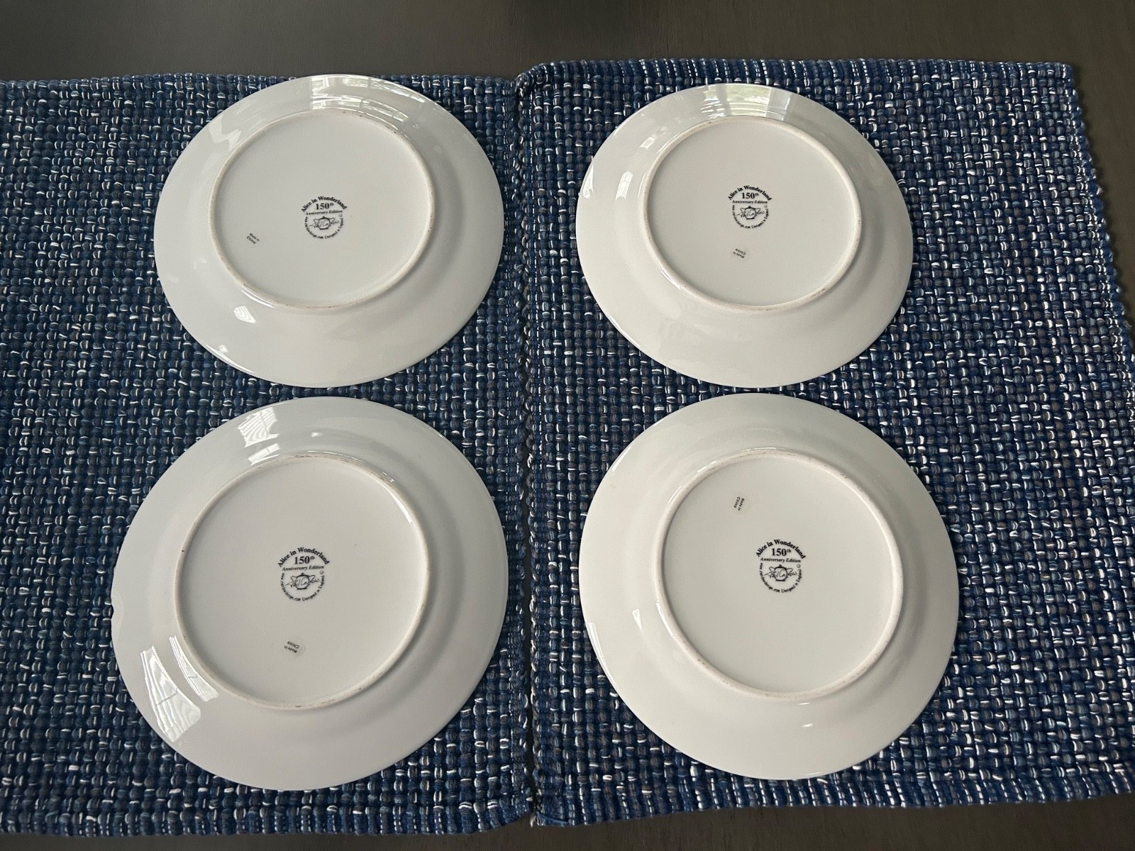 Paul Cardew Alice In Wonderland 7.5″ Dessert Salad 4 Plate Set 150th Anniversary