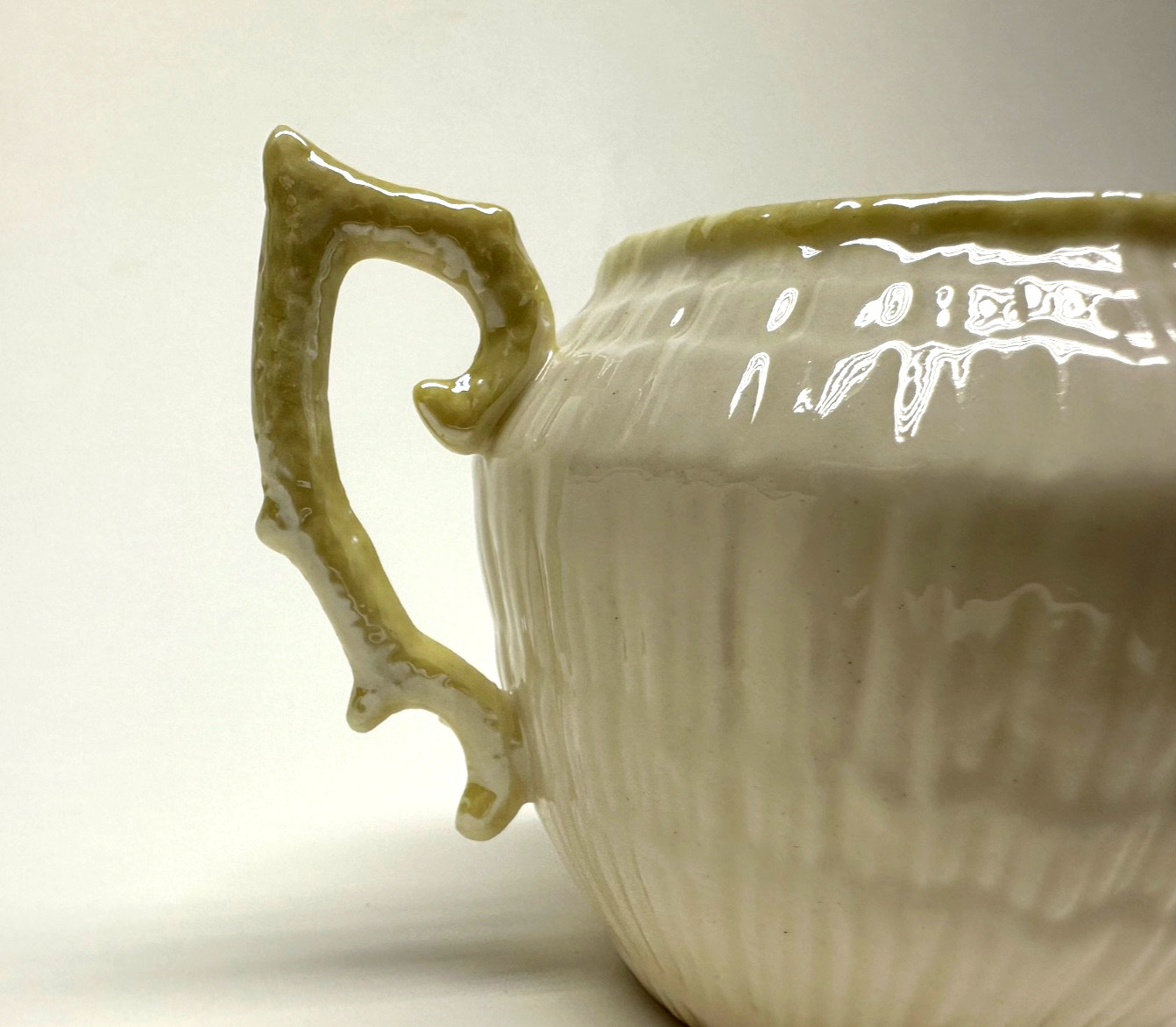 STUNNING VINTAGE BELLEEK LIMPET CREAMER & OPEN SUGAR BOWL – GREEN MARK New other