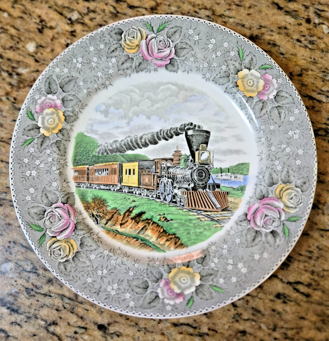 VTG Altman -Am Express Train Engravings For The People Plate – N. Currier D4
