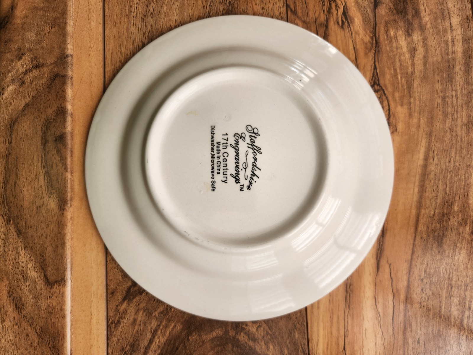 4pc STAFFORDSHIRE ENGRAVINGS RED TRANSFERWARE 17th CENTURY 8″ SALAD PLATES