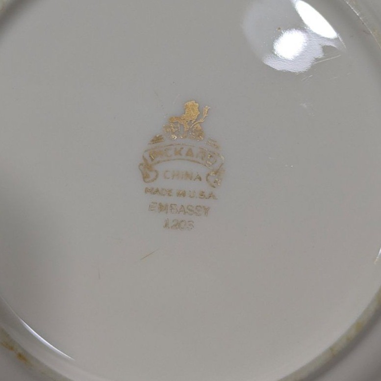 Pickard Embassy White Ceramic Plate Silver Trim USA Elegant Dining