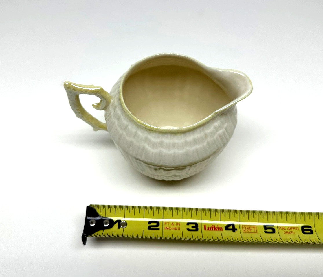 STUNNING VINTAGE BELLEEK LIMPET CREAMER & OPEN SUGAR BOWL – GREEN MARK New other