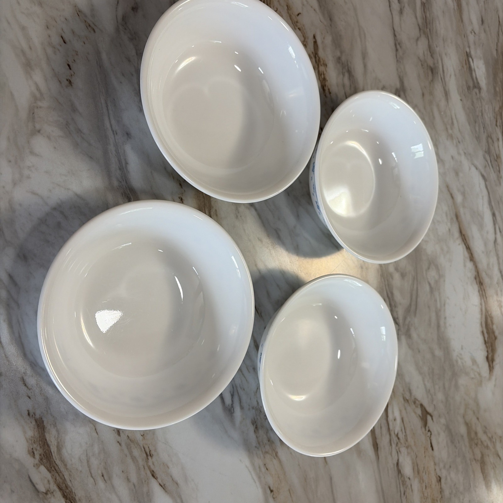 Corelle Morning Blue Lot of 4 Cereal Bowls 6 1/4″