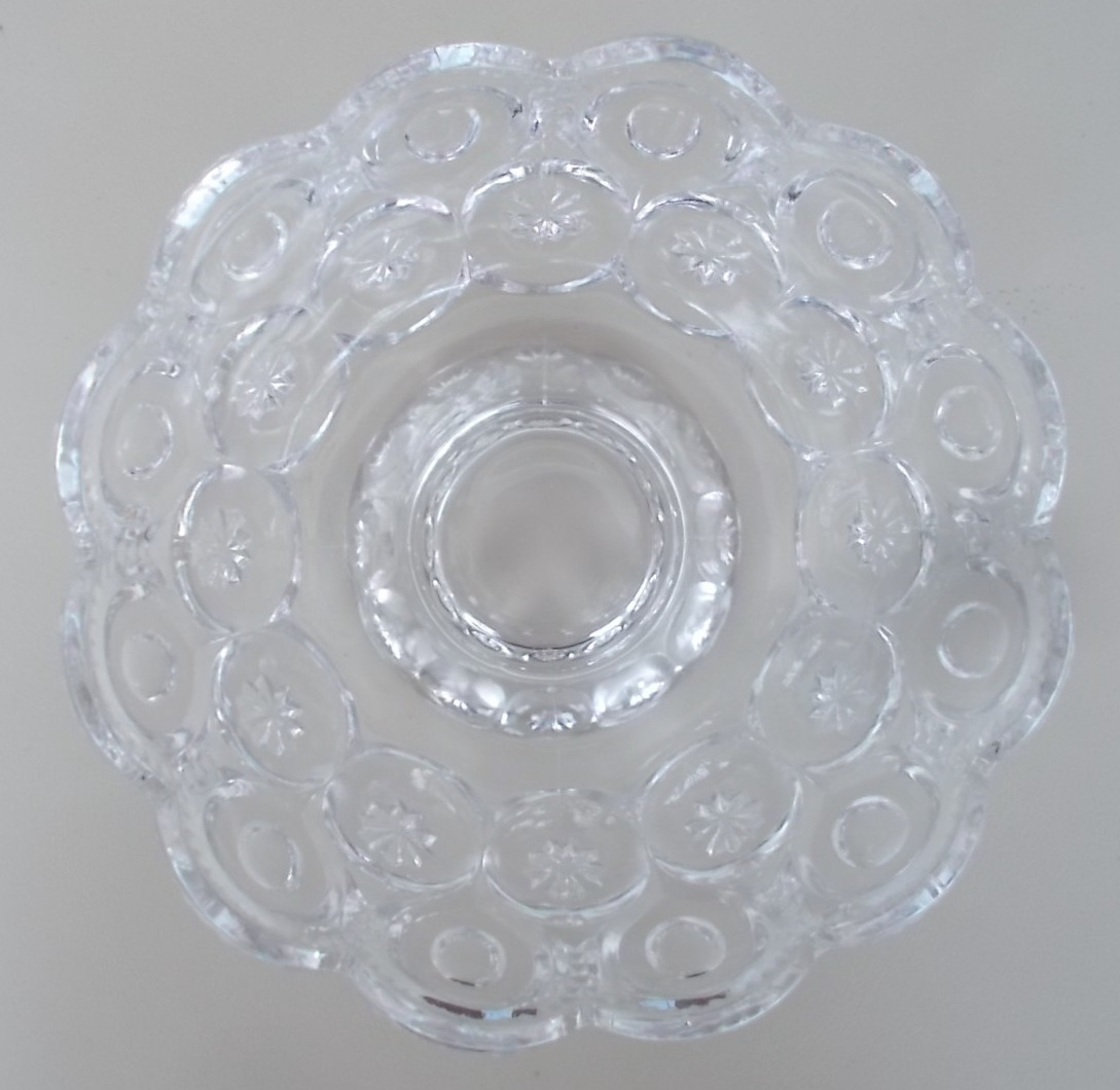 6″ Clear Leaded Glass Pedestal Bowl Dish B