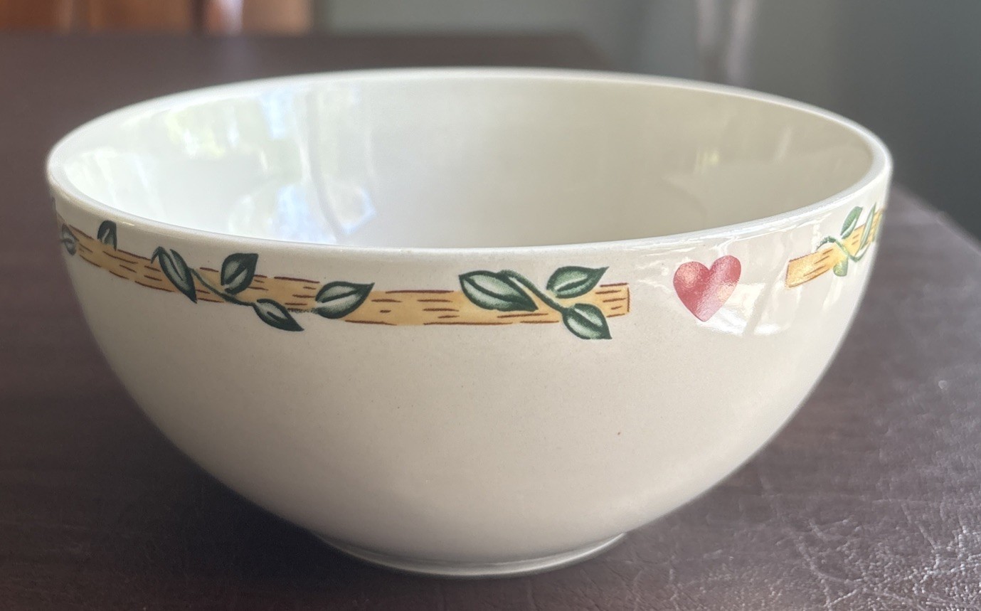 Thompson Pottery Birdhouse 6” Cereal Soup Bowls Set Of 4 vintage collectible EUC