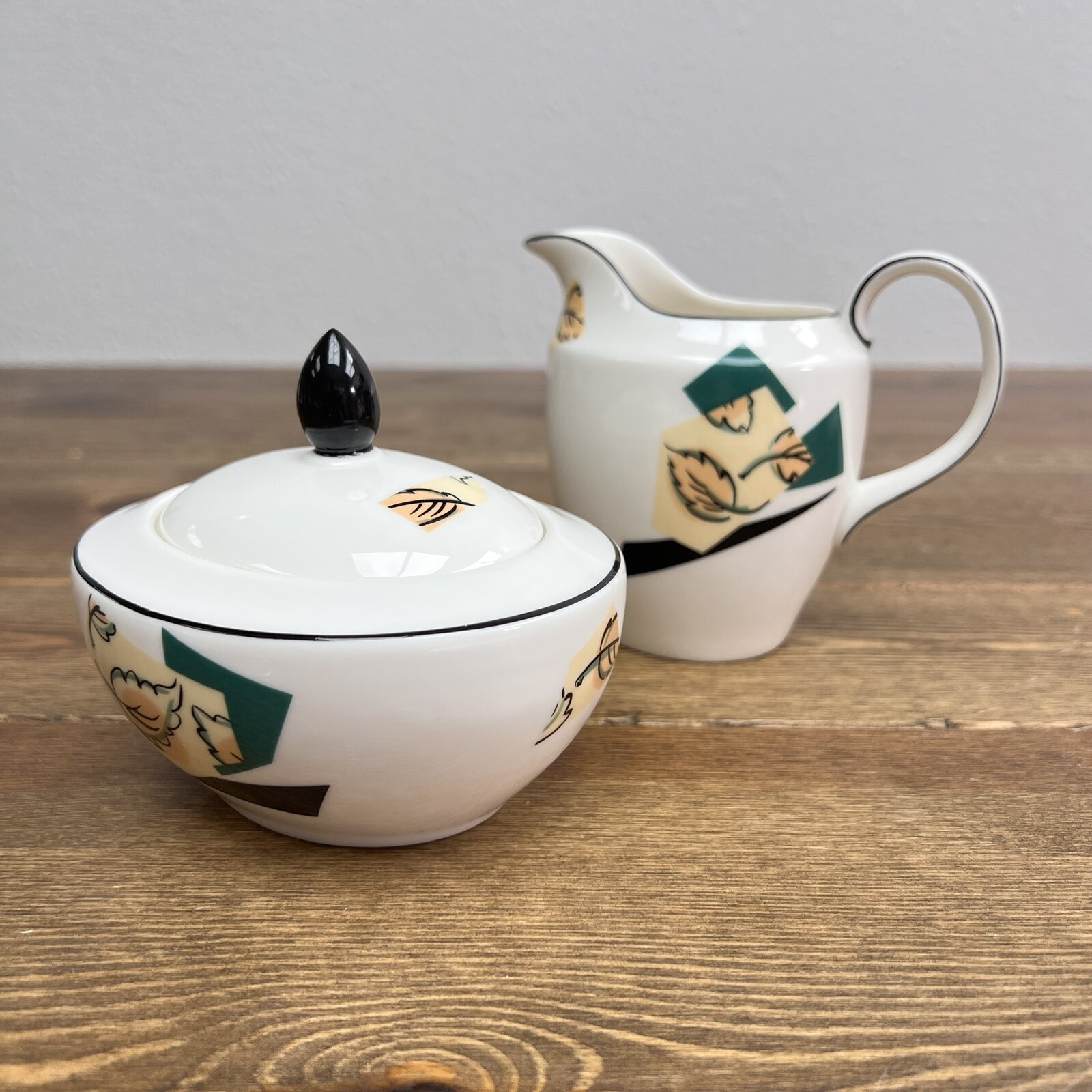 Vintage Doulton Central Park Creamer and Sugar Bowl Set