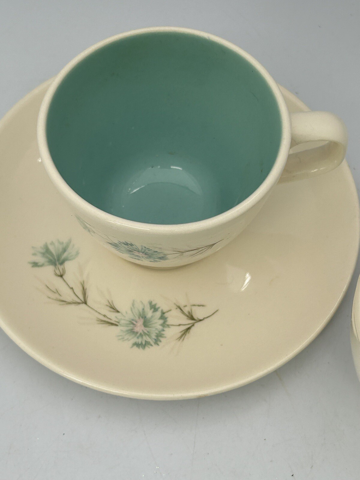 Taylor Smith & Taylor Ever Yours Boutonniere 2 Tea Coffee Cups & 1 Saucer