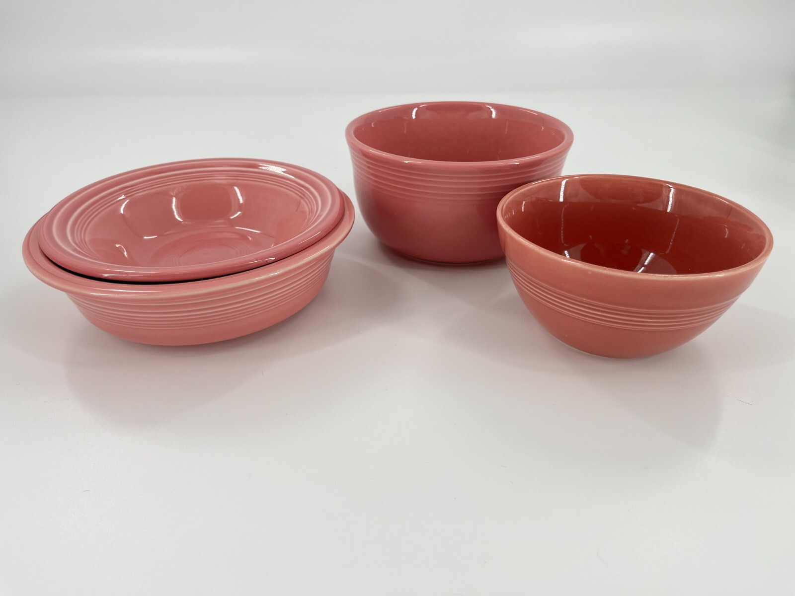 Fiesta Dinnerware Set Rose Pink 15 Piece Post 86 Lot Bowls Plates, Platters Cups