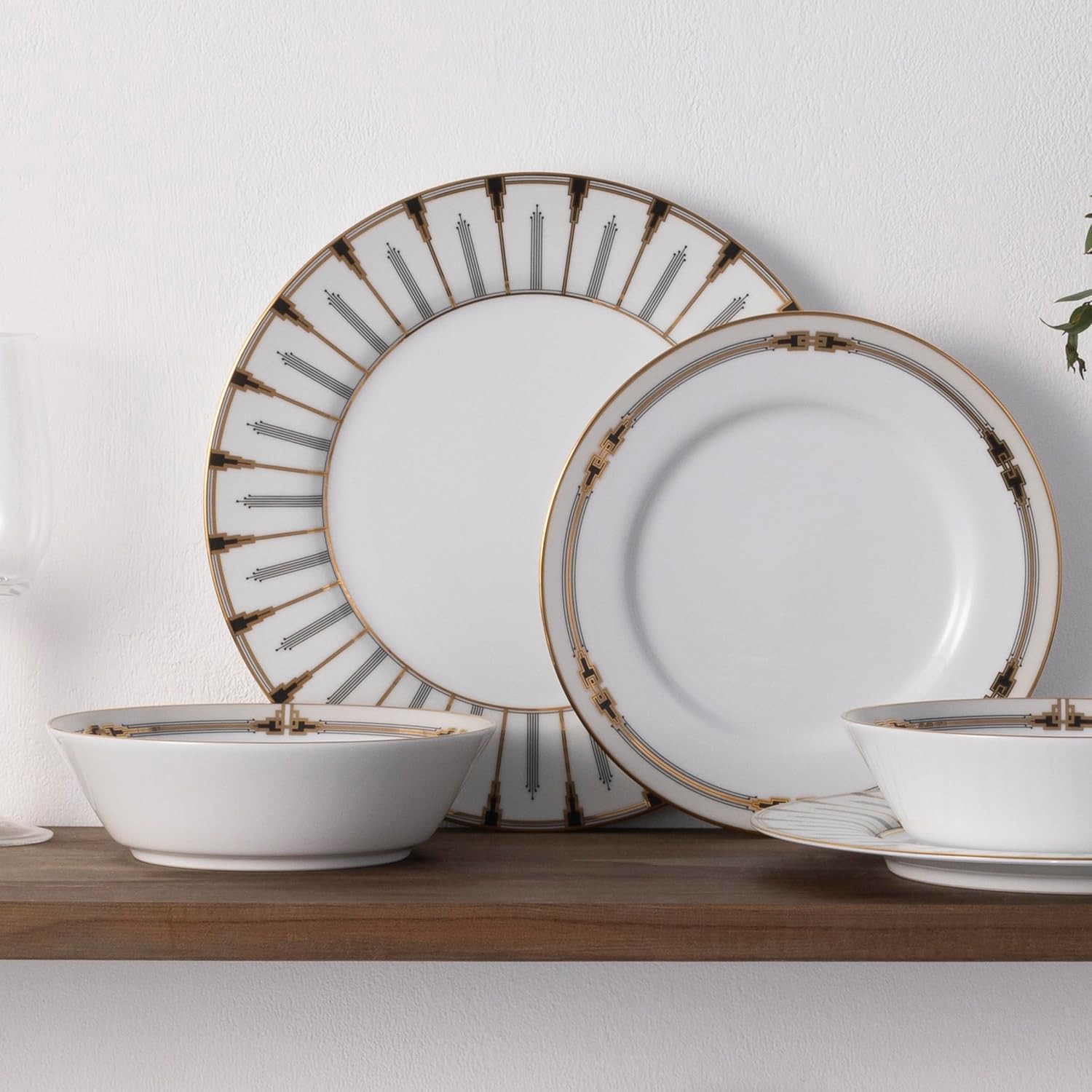 Empire Gold 12-Piece Dinnerware Set for Elegant Dining, Service for 4