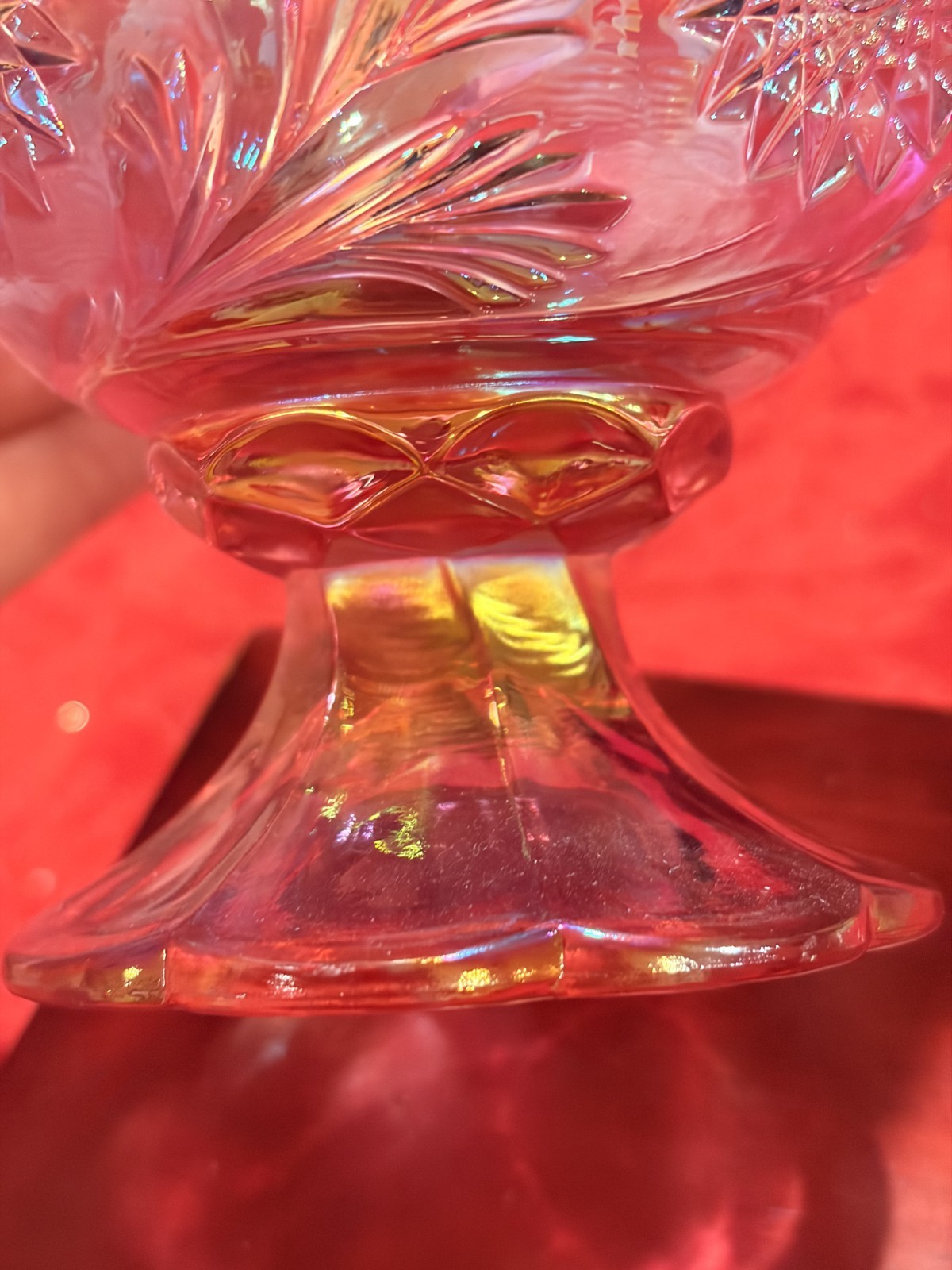 RARE Vtg Fenton Dusty Rose Pink Carnival Glass Miniature Punch Bowl Set/4 Cups