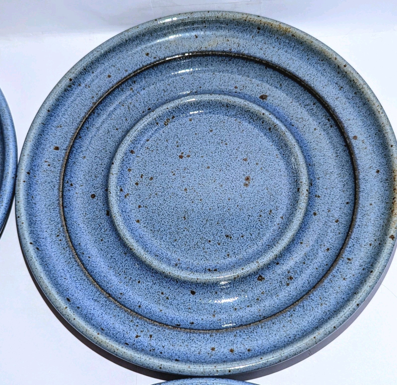 Vtg Dansk Nielstone Blue Saucers Speckled Large 6⅞” Made in Japan A+! x4 Plates