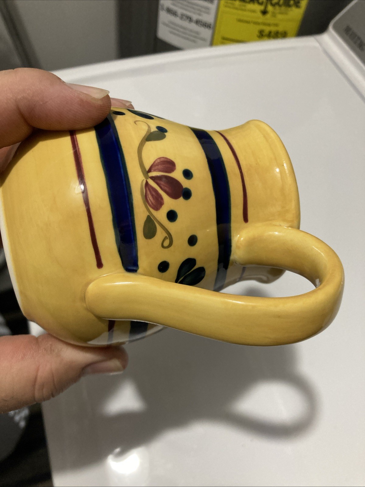 Home & Garden Party Stoneware Collection Yellow Floral Small Pitcher