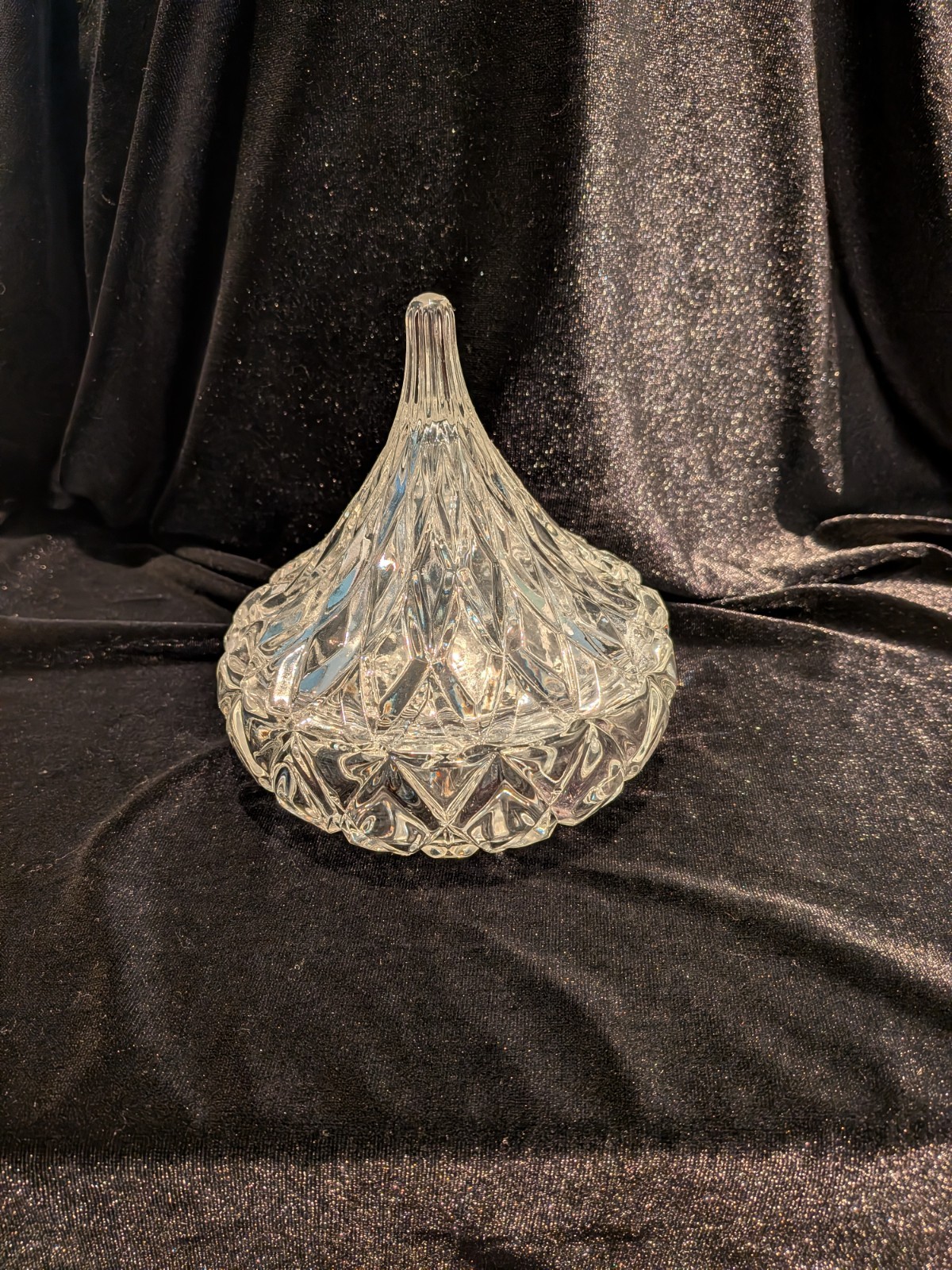 Godinger Crystal Candy Dish Clear Cut Hershey’s Kiss Lidded Candy Dish