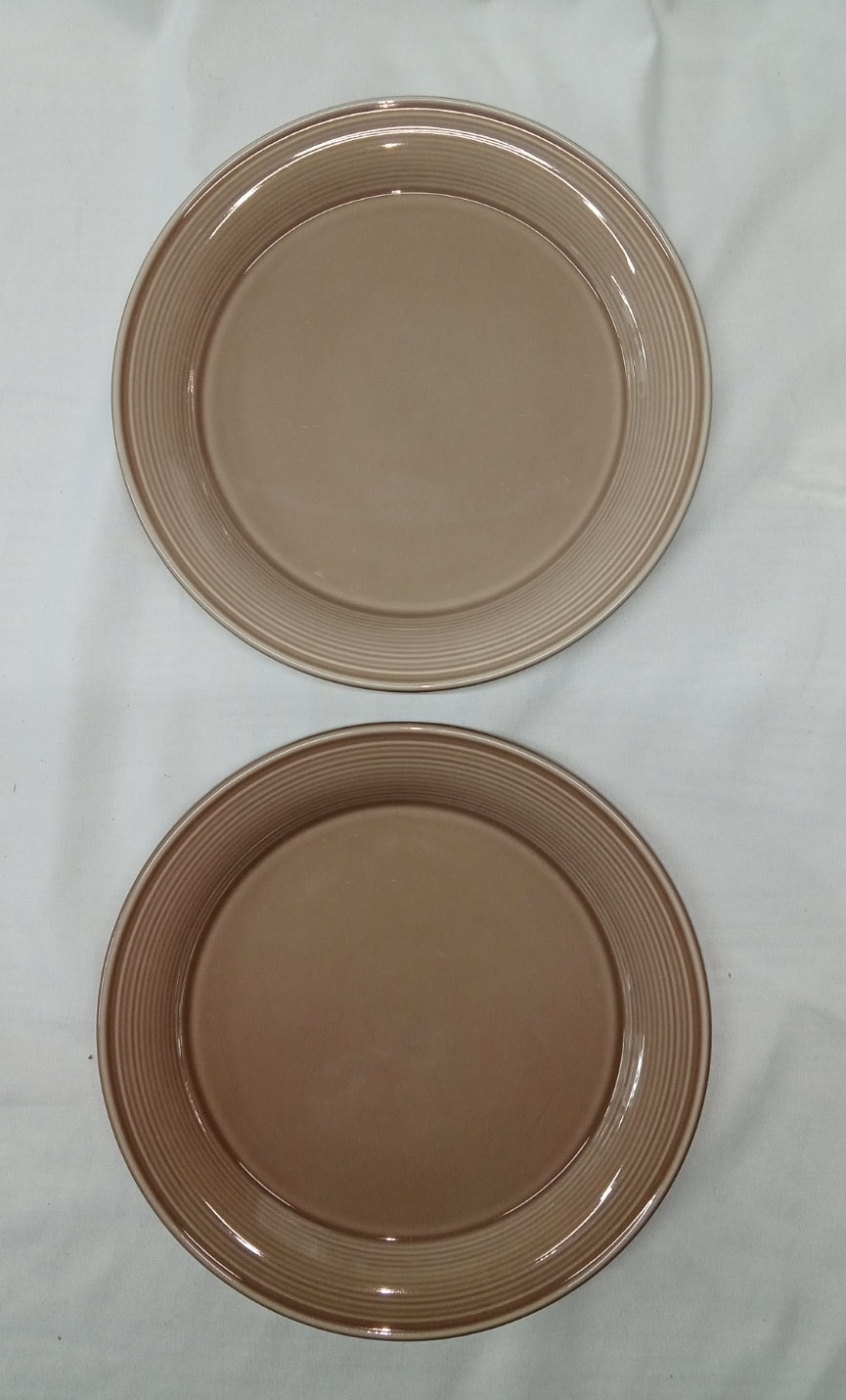 Set of 2 – Nancy Calhoun Solid Color Light Brown 8″ Salad Plates Vintage (N1)