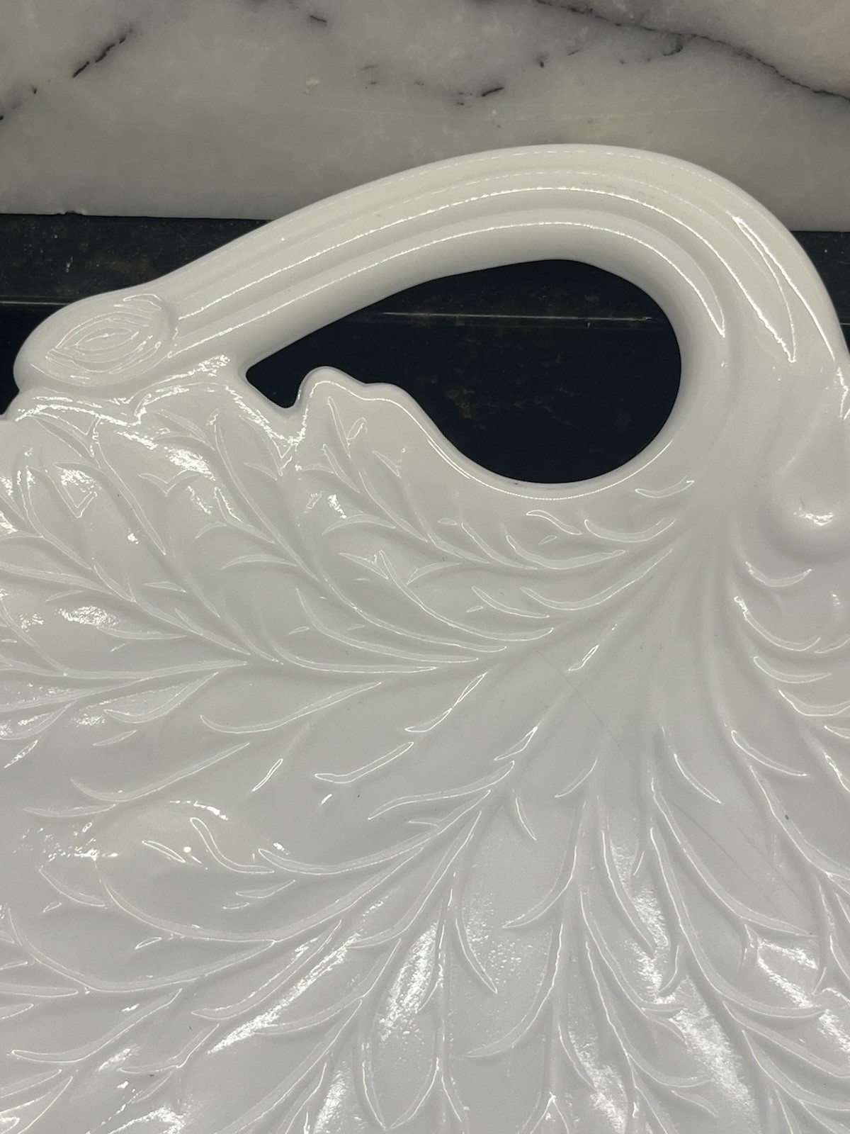 Fenton Embossed Milk Glass Leaf Dish 624 Vintage
