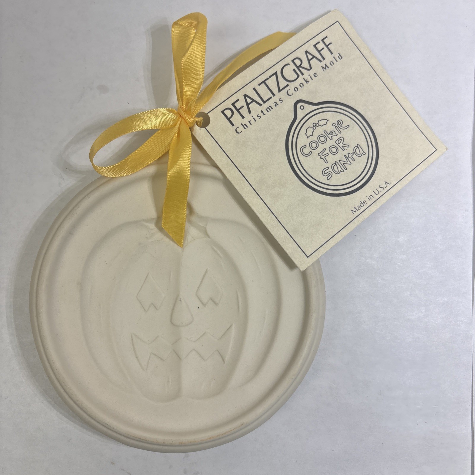 Vintage Pfaltzgraff Cookie Mold Cookie For Santa Pumpkin Press New USA 1997