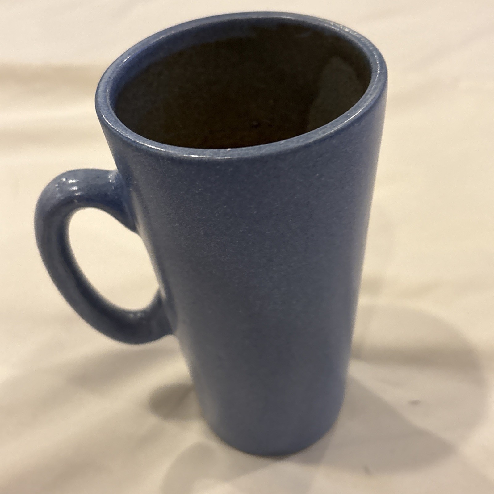 Studio Art Pottery Signed Blue Fish Coffee Tea Mug Handmade 5.7” Tall