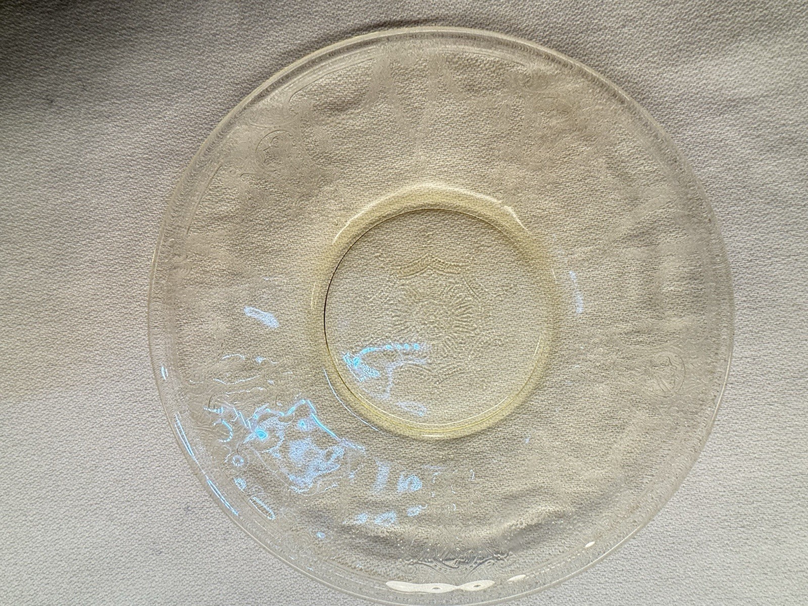 VTG Anchor Hocking Yellow Depression Glass Cameo Ballerina 6″ Saucer Set of 3