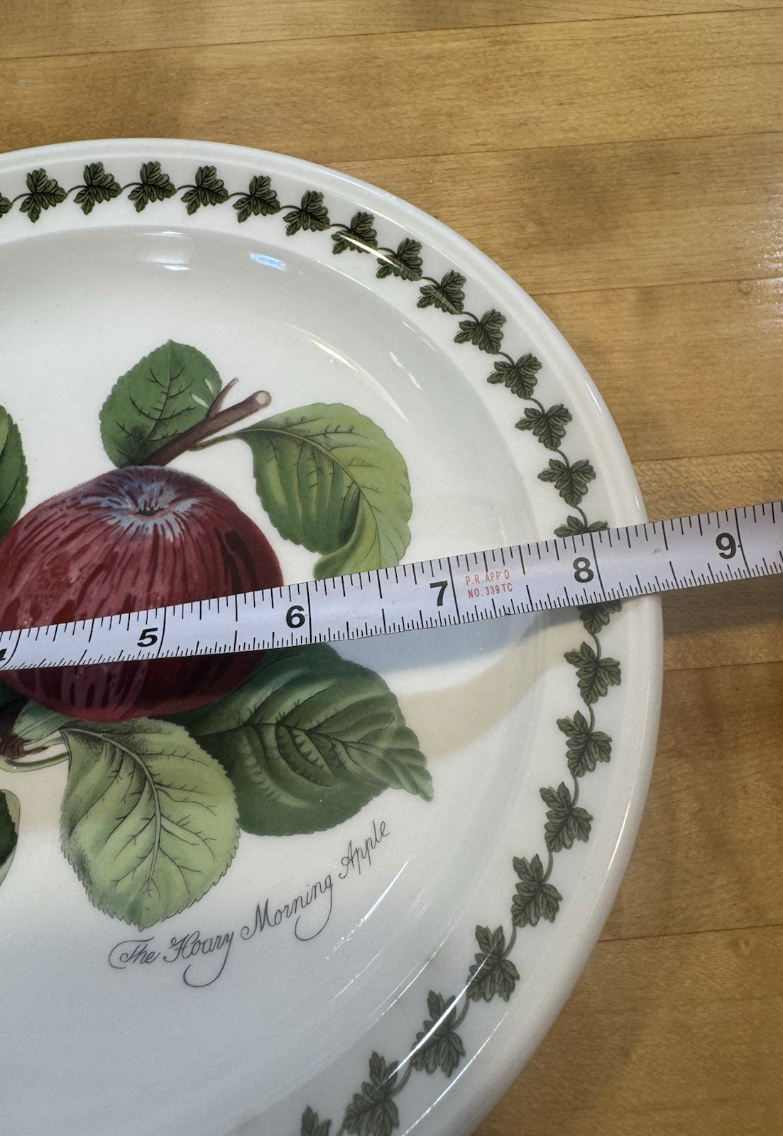 PORTMEIRION Set of 2 POMONA 8.5″ Salad Plates ~ Apple & Pear with Leaf Motif