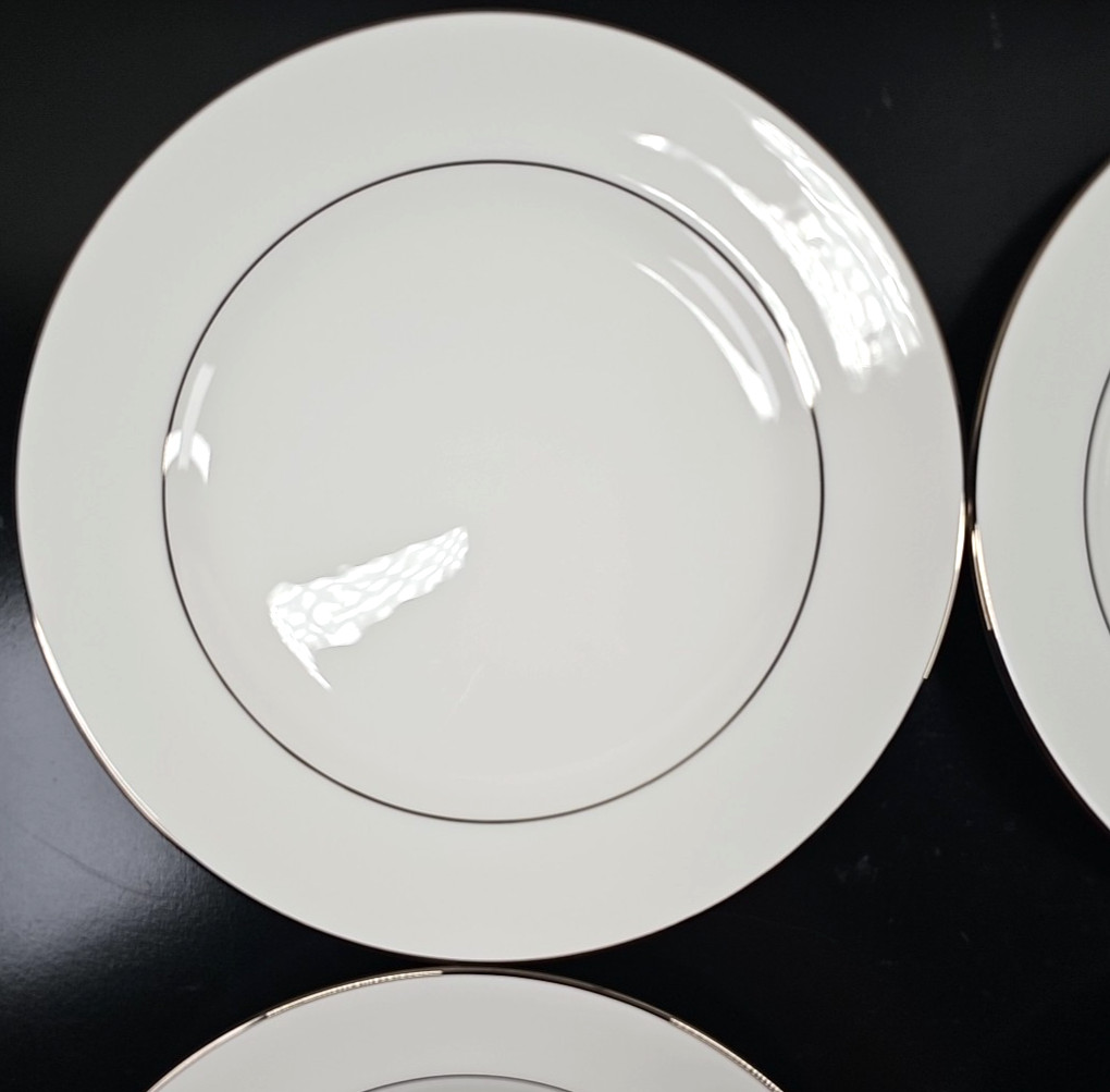 4 Lenox Continental Dining Platinum Dinner Plates Set Elegant Serving Dishes Lot