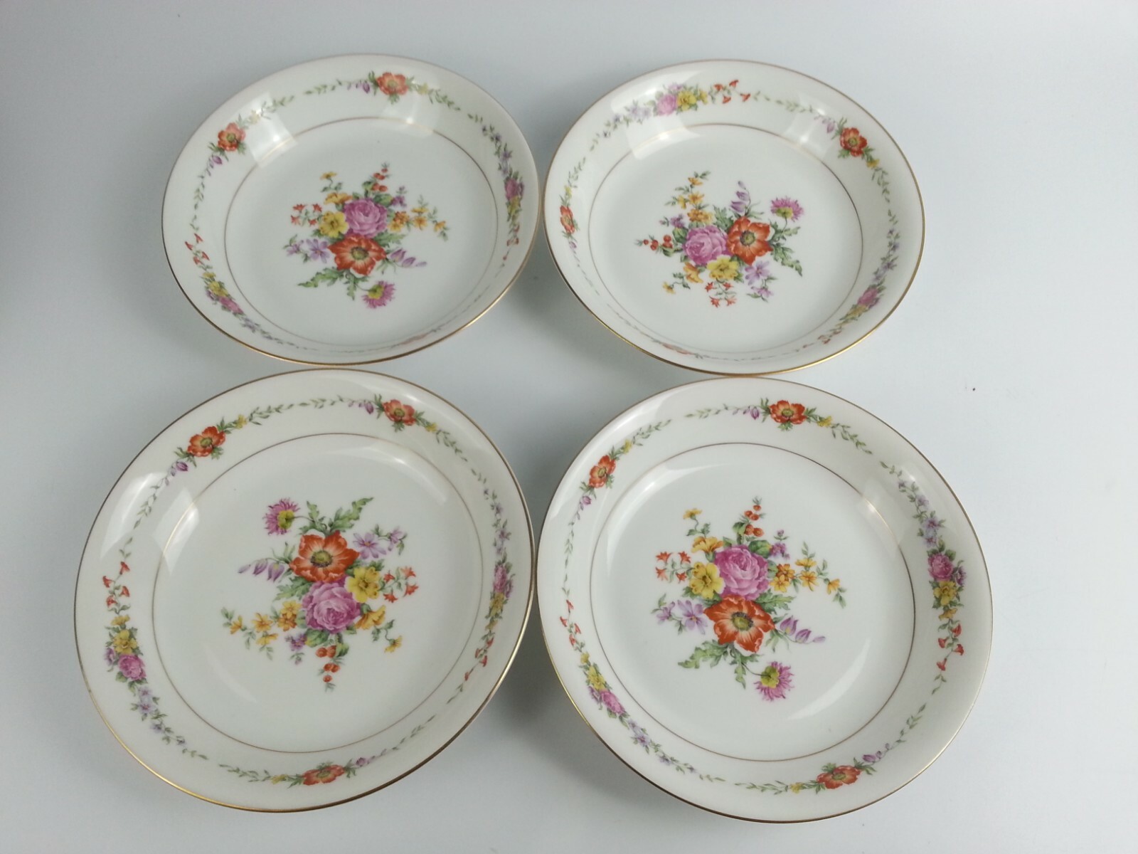 11 Nardon LaFarge Limoges Gimbel Brothers France Flowers Soup Salad Bowls