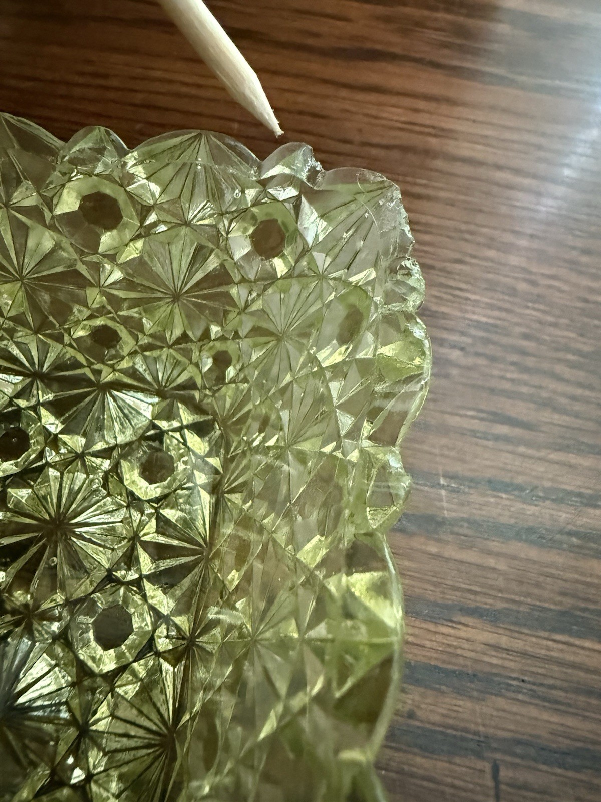 Hobbs Brockunier & Co Vaseline Uranium Glass Daisy & Button Berry Bowl Set #101