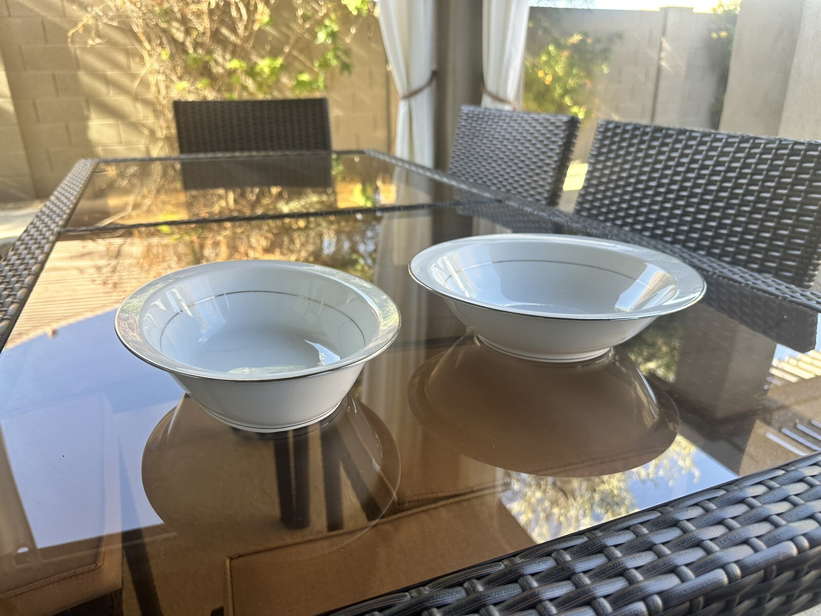 Set of 2 Noritake Envoy Serving Bowls – Round 10” & Oval 10” x 7.5” Japan