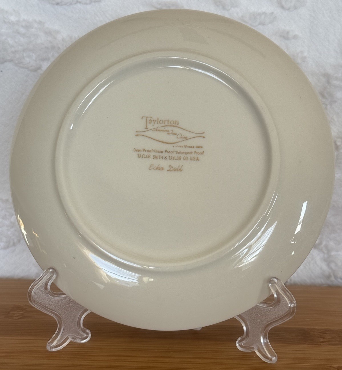 Taylor Smith Taylor Co Taylorton Echo Dell 1 Bread Plate 2 Saucers Vtg 1959