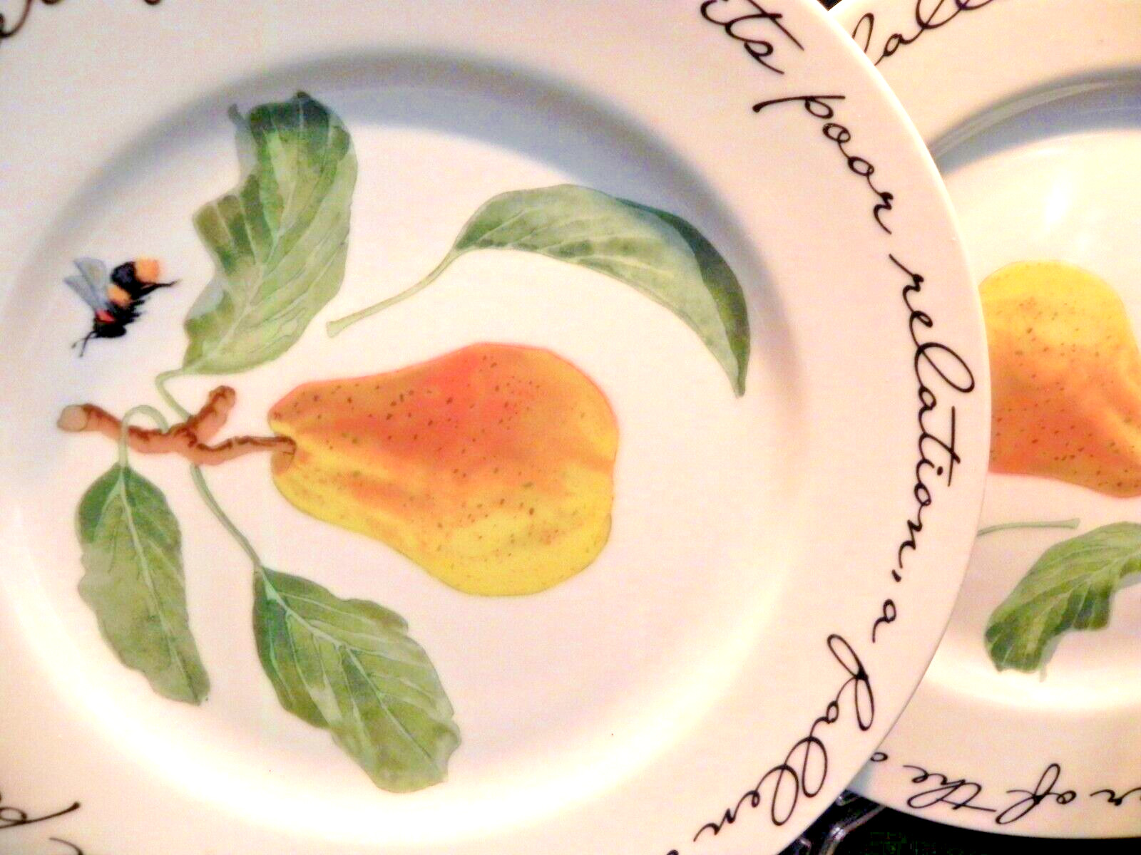 2 Pear Salad Plates ORCHARD SUITE by WILLIAMS-SONOMA