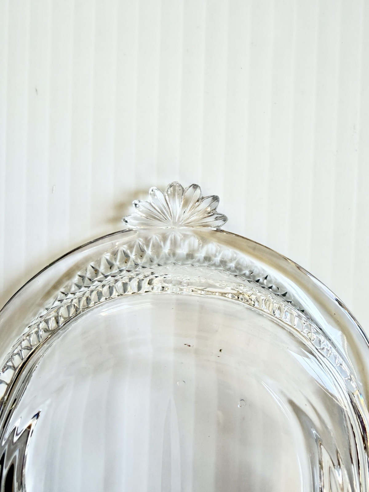 Vtg Heisey Plantation Pineapple Clear Glass Celery/ Butter Dish Oval 9.5x 4.25″