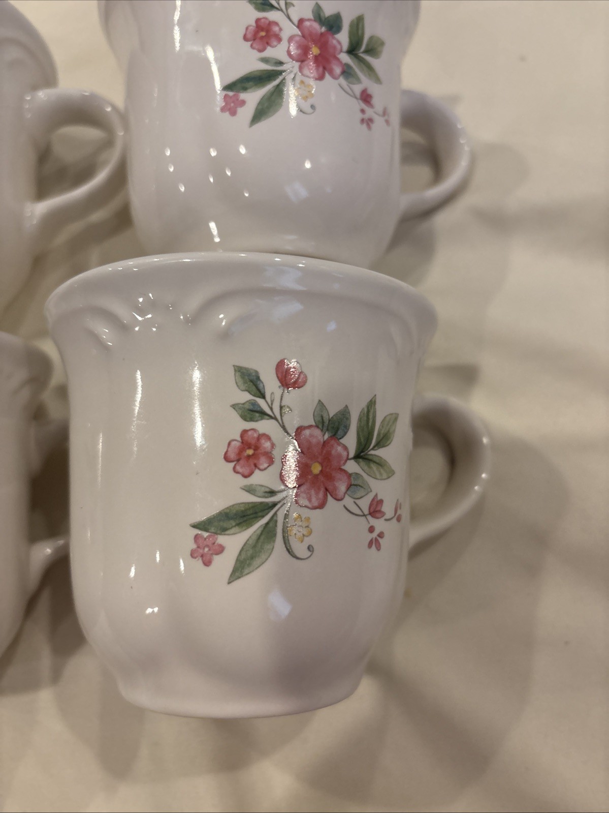 4 Pfaltzgraff Meadow Lane Coffee Mug Tea Cup 3.5”H 3.5”D USA 1992-2007