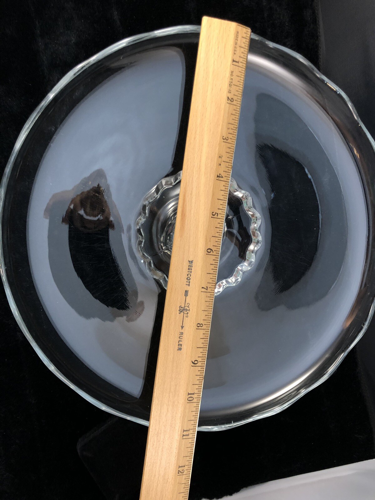 Viking Martinsville Princess Clear Heart Stem Pedestal Cake Plate 11″