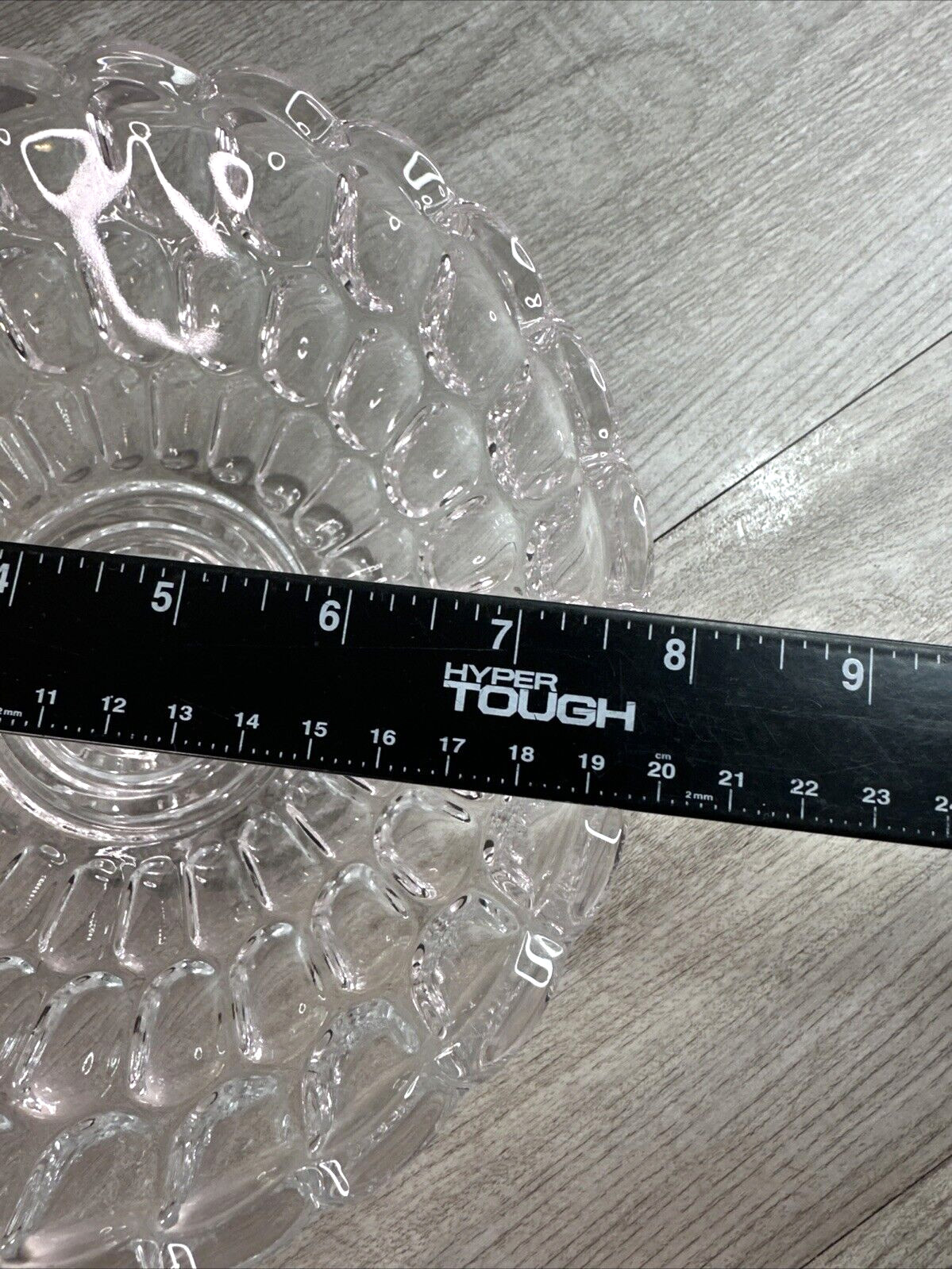 Vintage Unmarked Candy Dish Pedestal Bowl Thumbprint Pattern Clear Glass