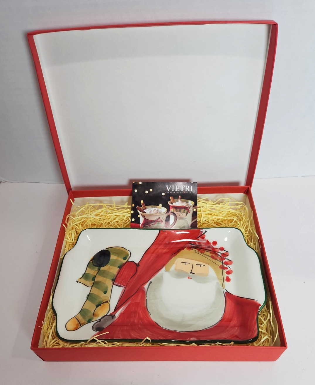 Vietri Old St Nick Small Rectangular 8.5″ x 5.5″ Plate/Tray Osn-7818 ITALY