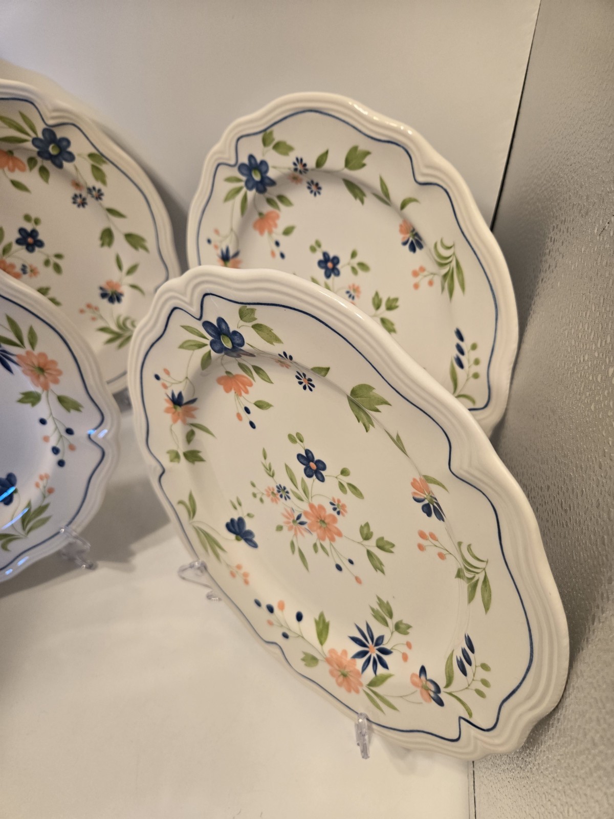 Vintage Sears Country French Ironstone 70’s #4453 Scalloped Floral Set Of 12
