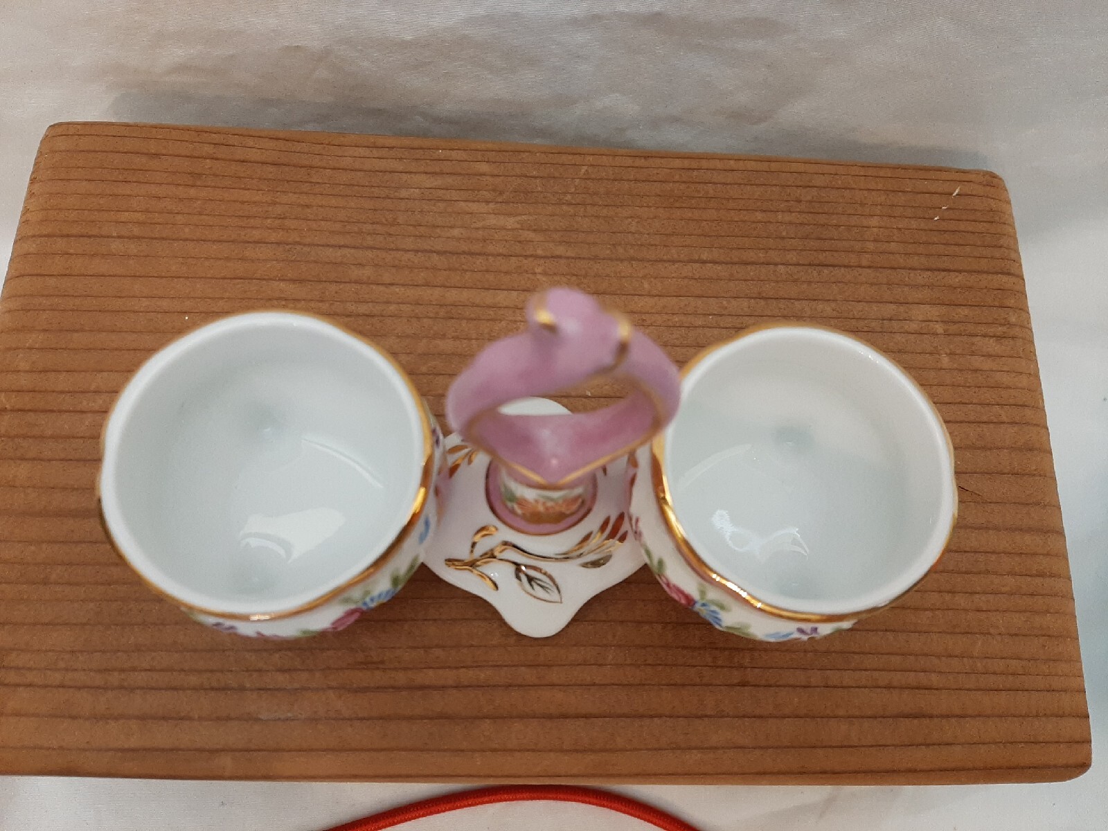 RARE Limoges China Spice Cups Salt Dip Server Vintage Pink