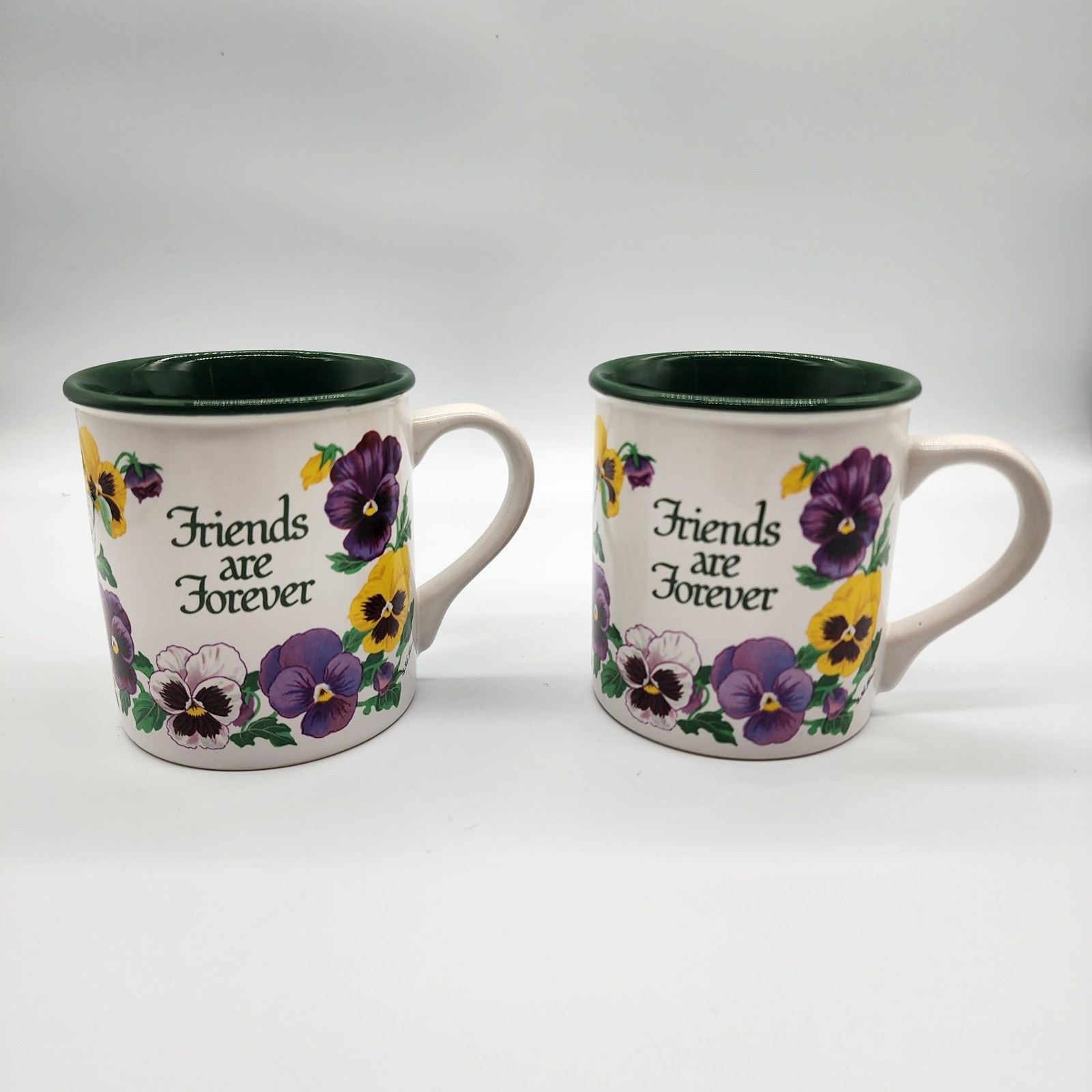 2 POTPOURRI DESIGNS 1992 Pansies Friends are Forever Coffee/Tea Mug S. W. Ziu