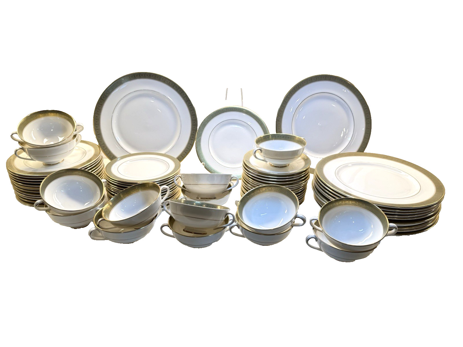 72pc Royal Doulton BELVEDERE H5001 China Set – Service for 12+ – Pristine Gold