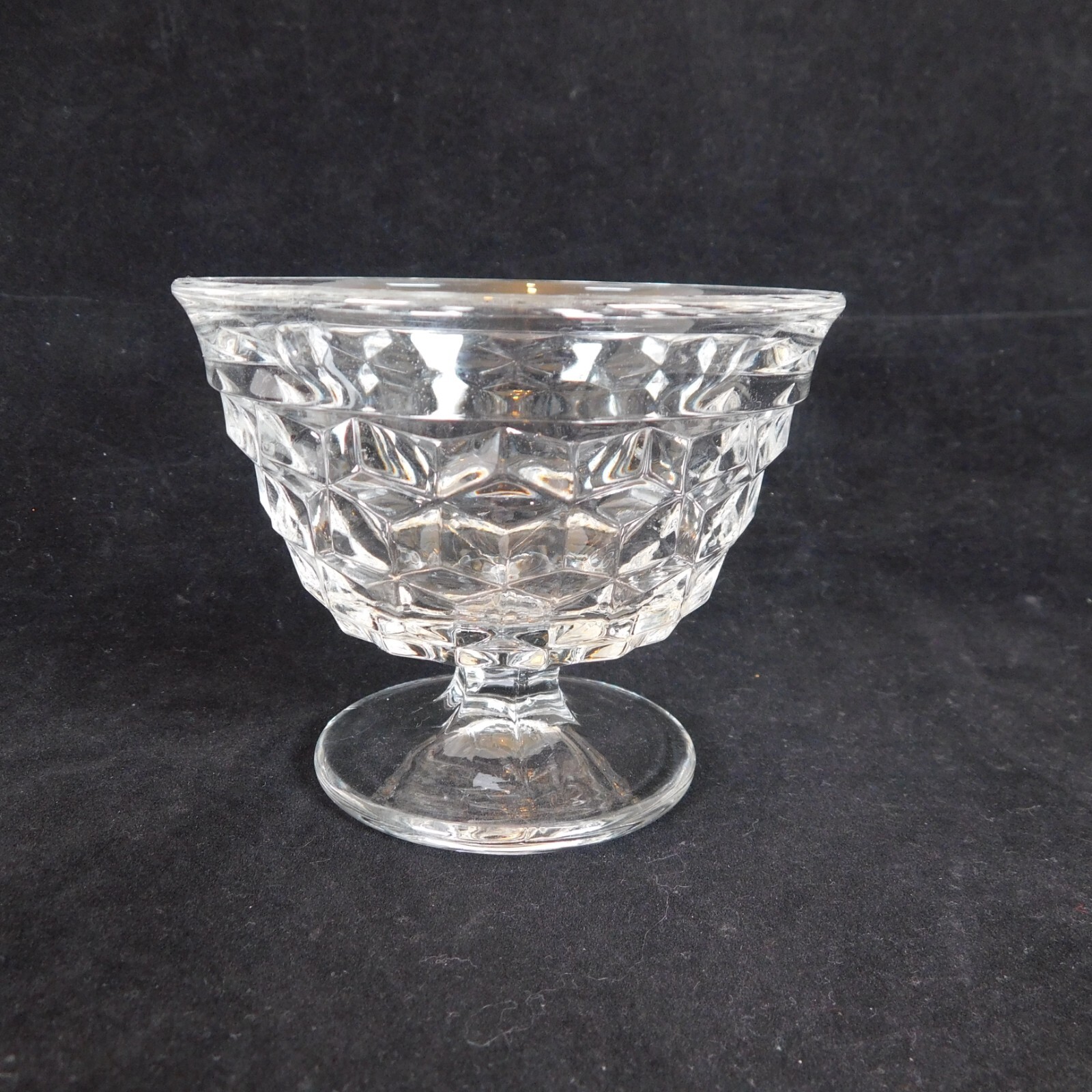 Set of 2 Fostoria American Clear Footed Sundae Cups 3 1/8 in tall Fruit Dessert