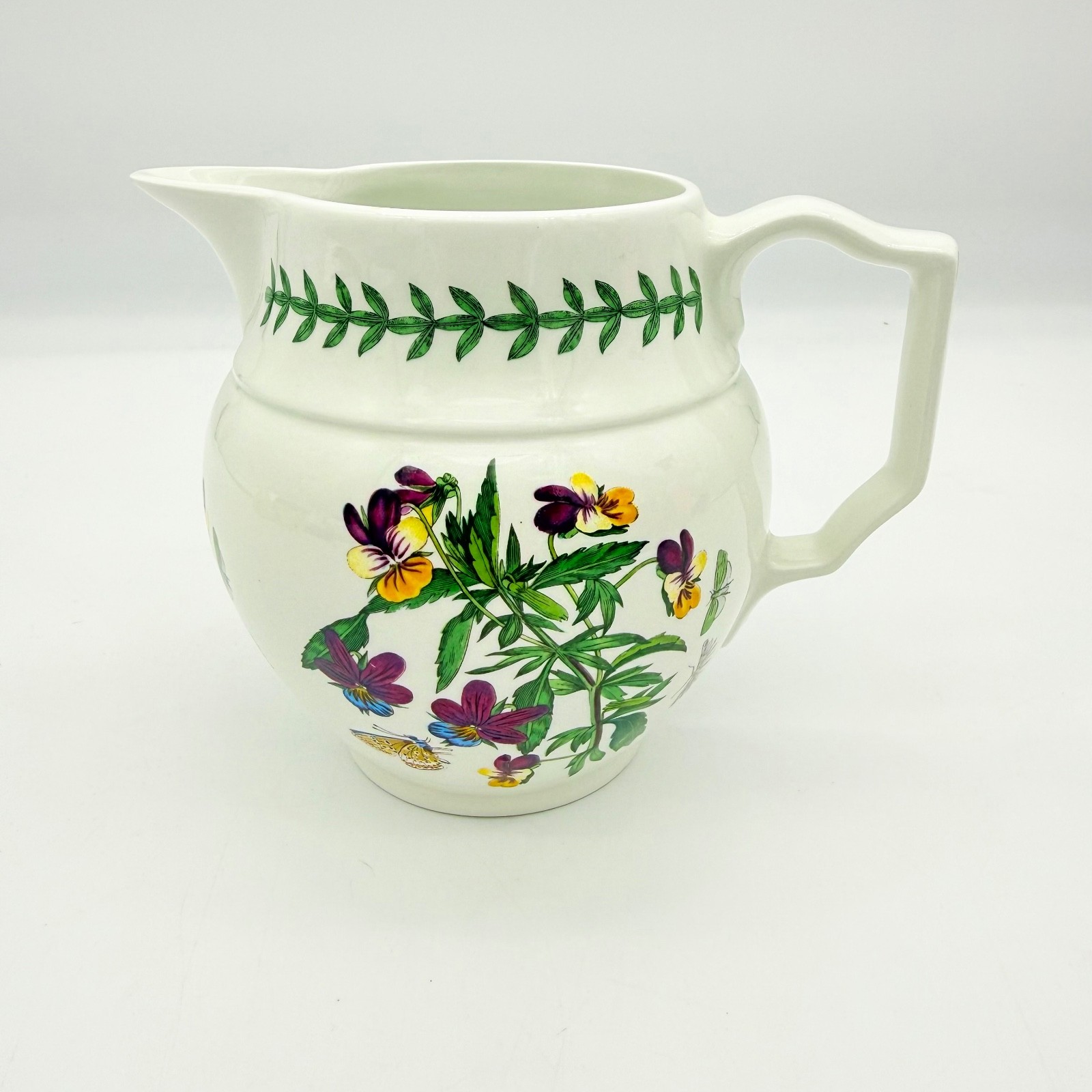 Portmeirion Botanic Garden Pitcher Pansy Viola Hybrid 4.75” Creamer Milk Jug UK