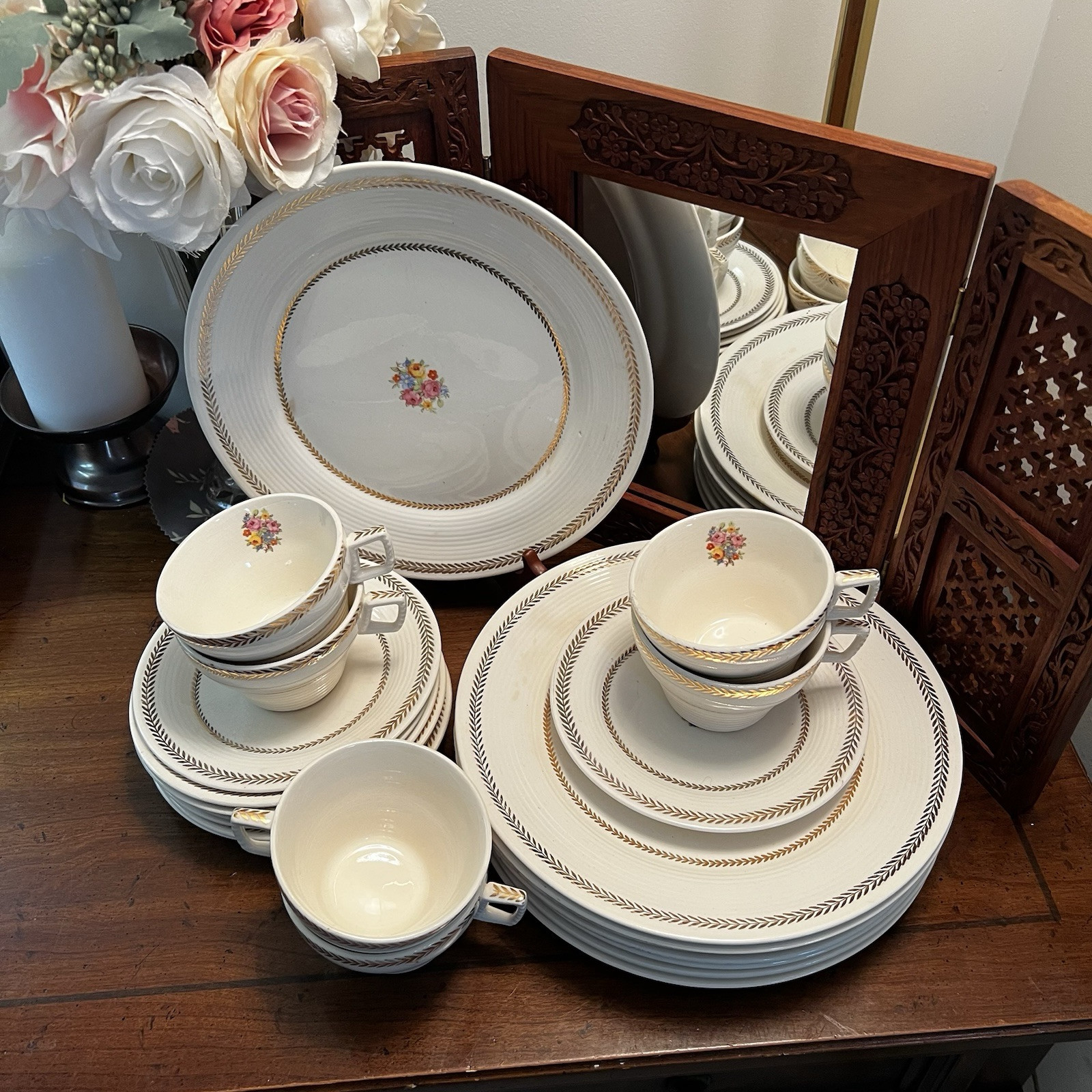 Vintage Triumph American Limoges Golden Princess Dinnerware 22 K Gold