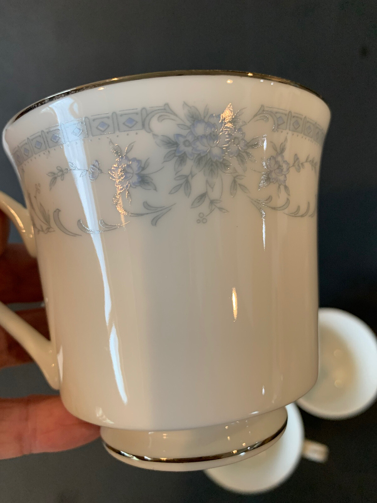 Vintage Sheffield Blue Whisper Porcelain Bone China 6 Tea Coffee Cups 1985 Japan