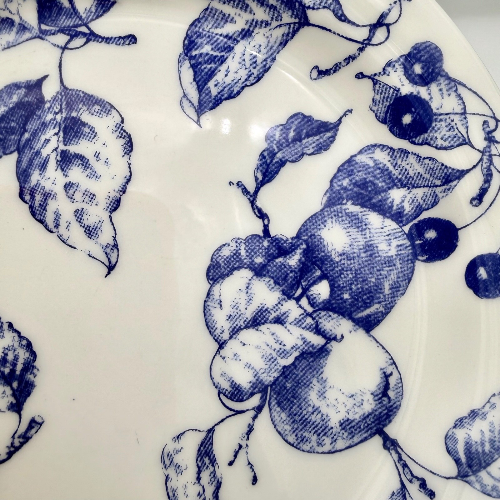 Ceramica Quadrifoglio Salad Plates 7.75in Ceramic Fruit Blue White Set 4 Italy
