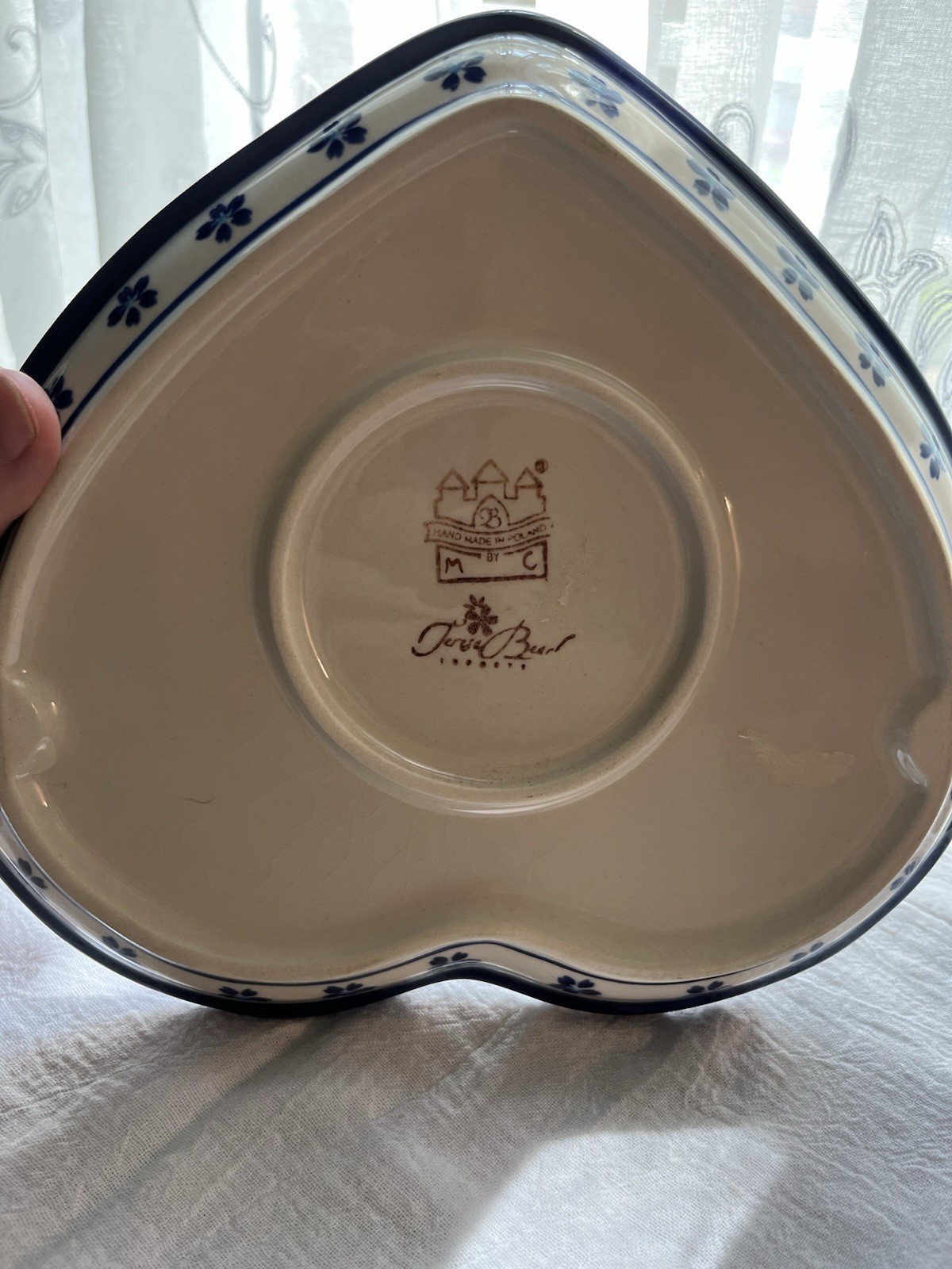 Polish Pottery Heart Shaped Dish Platter